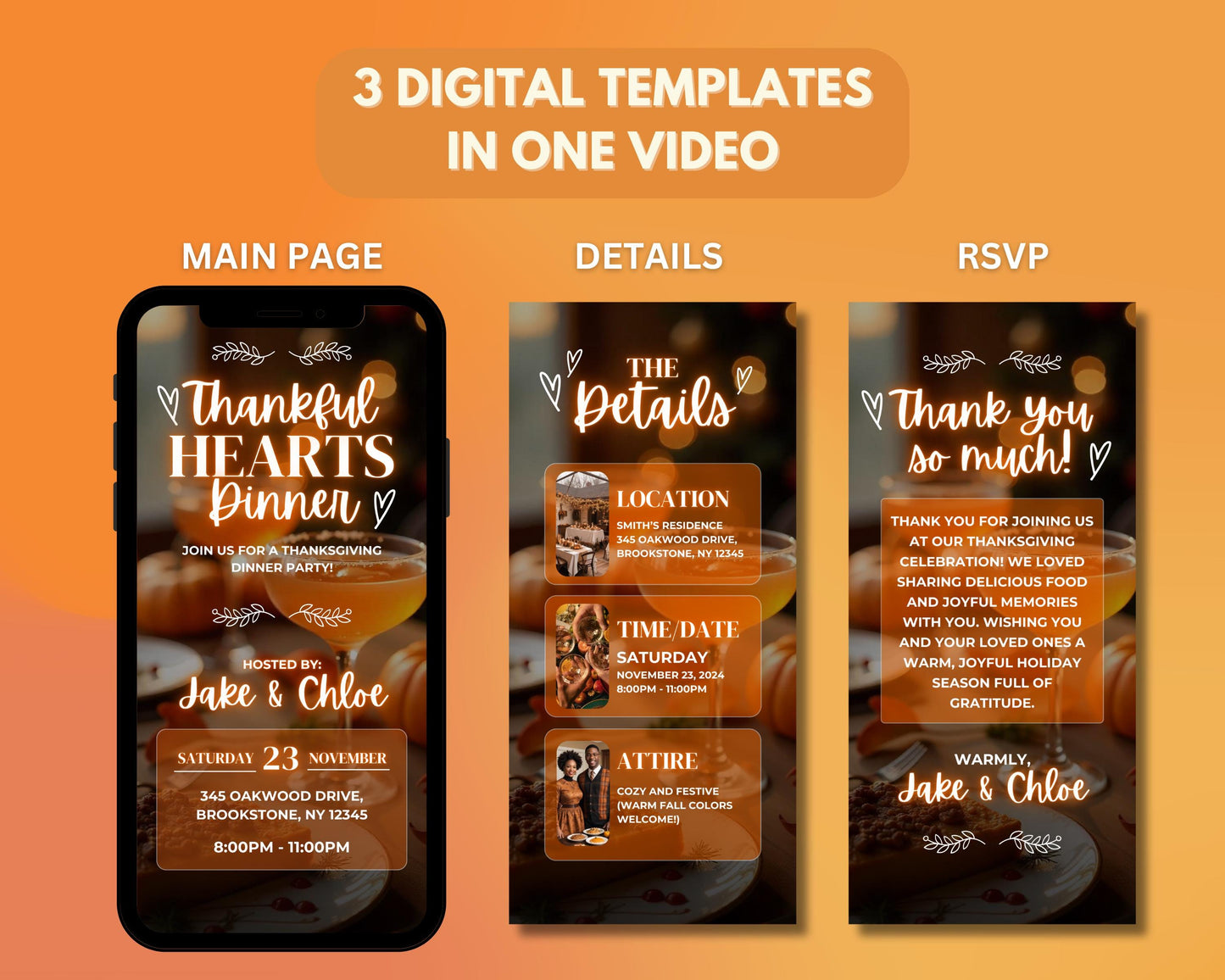 thanksgiving
dinner
invitation
invite
video
animated
template
holiday
family
friends
gathering
festive
warm
cozy
traditional
modern
elegant
casual
turkey
pumpkin pie
cranberry sauce
sweet potato casserole
apple pie
pecan pie