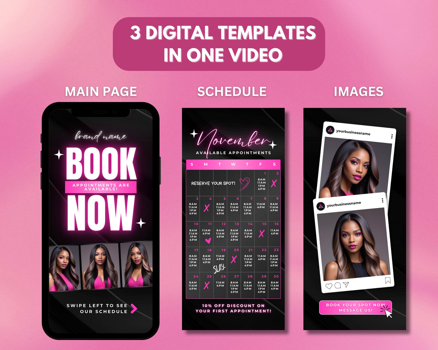 animated booking template beauty booking salon booking spa booking template online bookings appointment sleek online scheduling eye-catching beauty booking beauty salons spa hair salons nail salons makeup artists beauty businesses wellness businesses