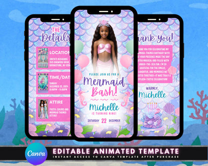 Animated Birthday Invitation
Mermaid Birthday Invitation
Under the Sea Invitation
Ocean Birthday Party
Magical Birthday Invite
Mermaid Tail Invitation
Sea Creature Invitation
Underwater Adventure Invite
Magical Mermaid Party
Ocean-Themed Birthday