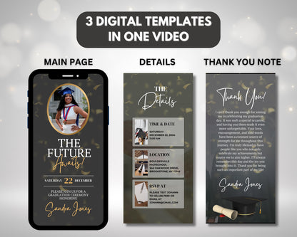 Graduation
Invite
Invitation
Video invitation
Animated invitation
E-invite
Digital invite
Ceremony
Celebration
Commencement
Party
Event
RSVP
Graduate
Future
Success
Achievement
Milestone
Graduation cap
Diploma
Graduation gown