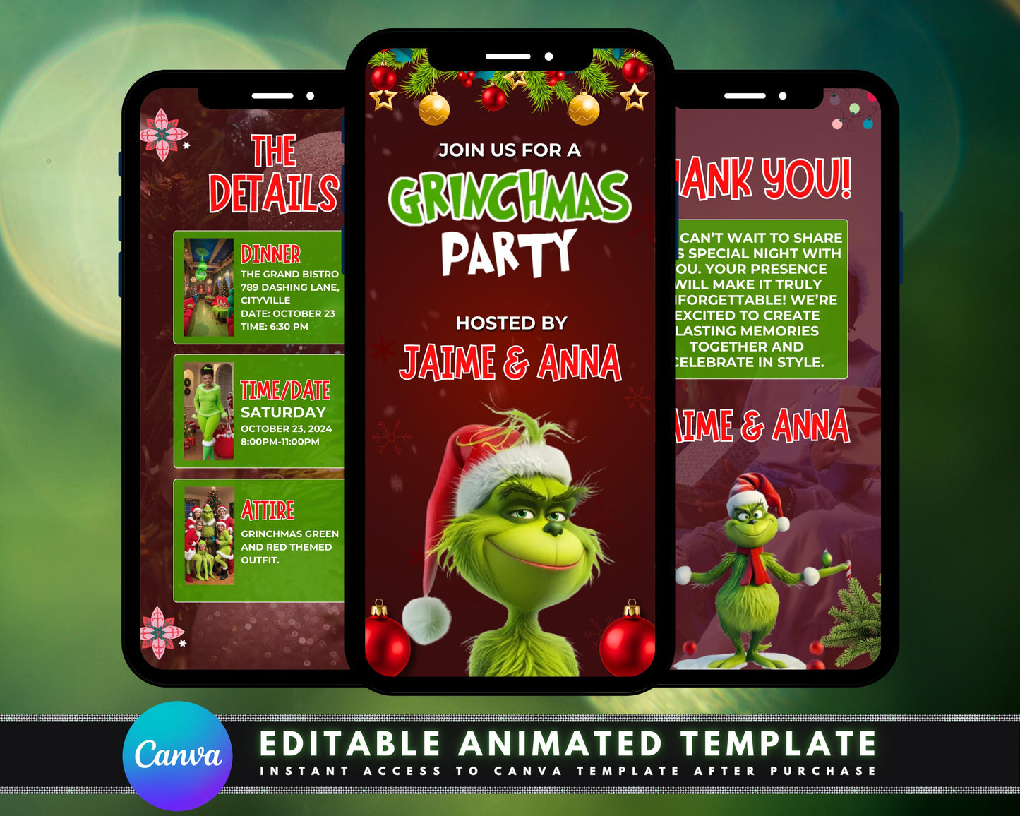 christmas
dinner
party
invitation
holiday
festive
cheerful
joyful
family
friends
gathering
celebration
tradition
friendsmas
winter
rsvp
grinch christmas
jingle
mingle
party
gifts
drinks
party host
christmas carol
grinchmas 
green red theme
grinch